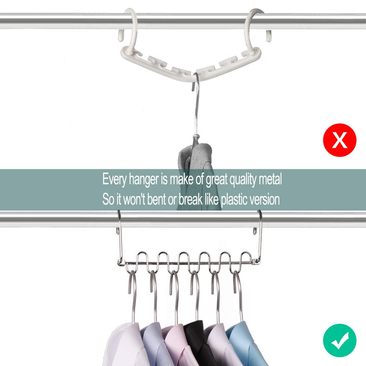 Magic Cloth Hanger Space Saving Hangers Metal Closet Organizer for Closet Wardrobe Closet Organization Closet System (Pack of 4)