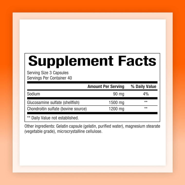 Natural Factors, Glucosamine & Chondroitin, Supports Healthy Joints and Connective Tissue, 120 Capsules