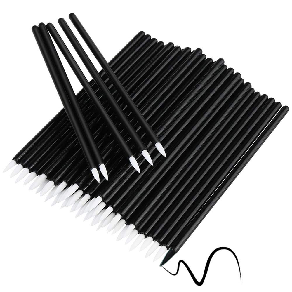 Disposable Eyeliner Brush Eye shadow Applicator Fine Point Eye Liner Pens Lip Liner brushs Cosmetic Wands Makeup Tool set200pcs (Black)