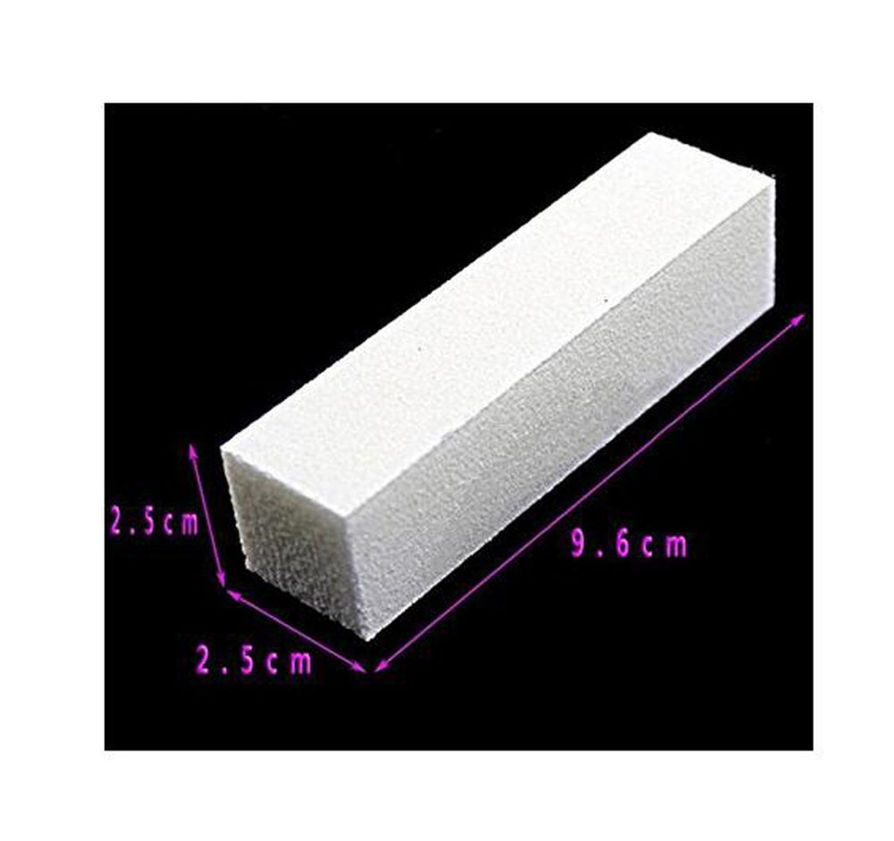 10PCS White Professional Washable 4 Ways Nail Buffing B