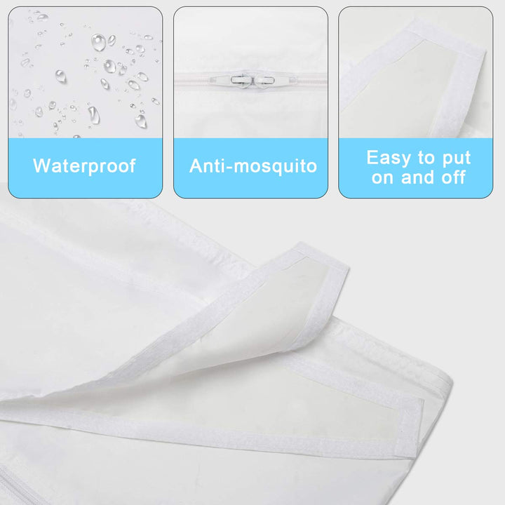 158 Window Seal Kit for Portable Air-Conditioner with Zip and Adhesive Fastener White Airlock Sliding Window Seal Cloth for Mobile AC (158in / 400cm)