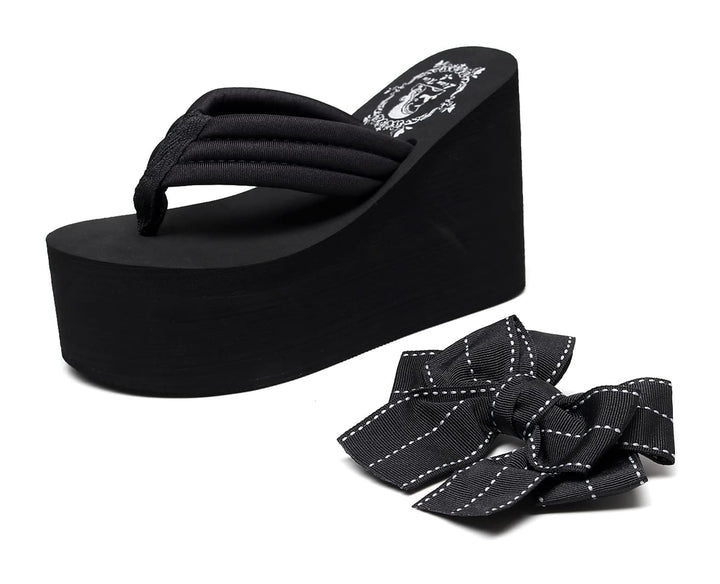HMOHLL Womens Platform Flip Flops Gothic Sandals For Wo