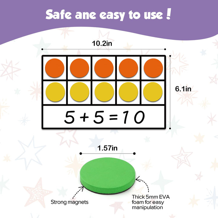 Torlam Magnetic Ten-Frame Set - Math Manipulative for E