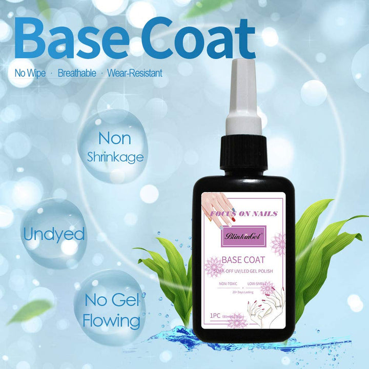 Base Coat Nail Polish, Base Coat Soak Off UV LED Gel Nail Polish Lacquer ââ‚¬â€œ 2.71 Oz, 80ml