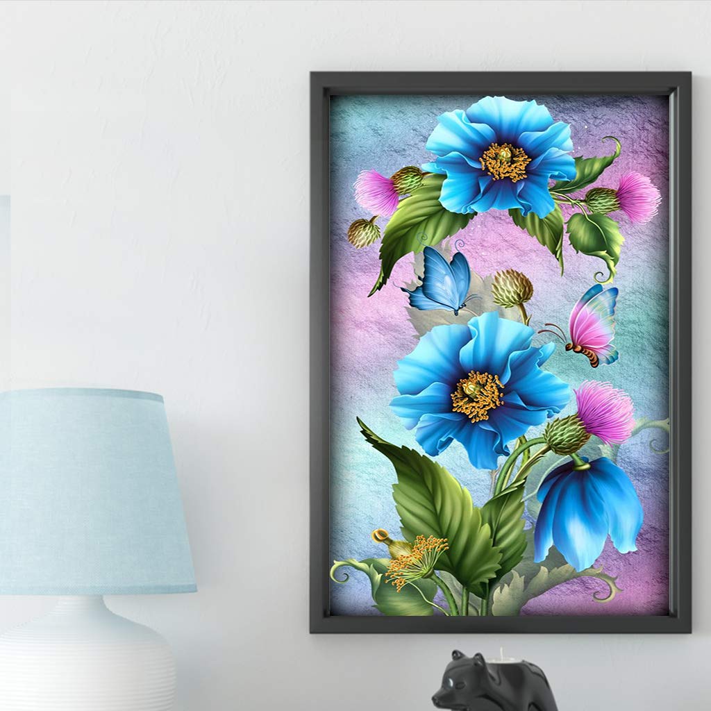 5D Diamond Painting Kit,5d Crystal Round Diamond Painting Morning Glory Rhinestone Embroidery Cross Stitch Kits Supply Arts Craft Canvas Wall Decor Stickers Home Decor 12x19 inches