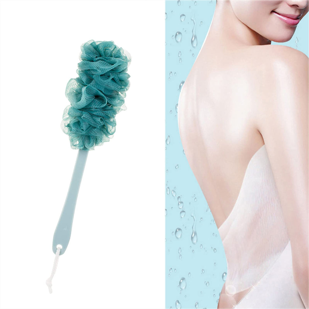 Lufa Back Scrubber for Shower, Anti-Slip Long Handle Bath Sponge Shower Brush, Soft Nylon Mesh Back Cleaner Washer, Loofah on a Stick Body Brush for Women&amp;Men (DarkTurquoise)