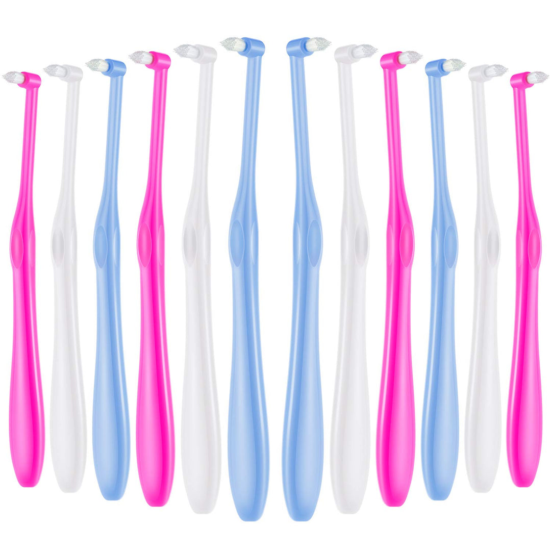 12 Pieces Tufted Toothbrush End-Tuft Tapered Trim Toothbrush Soft Trim Toothbrush Single Compact Interdental Brush