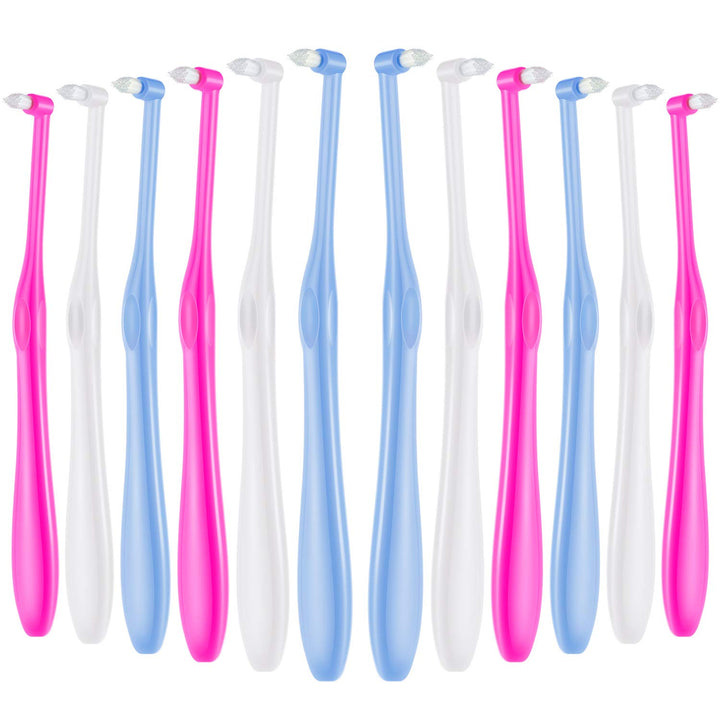 12 Pieces Tufted Toothbrush End-Tuft Tapered Trim Toothbrush Soft Trim Toothbrush Single Compact Interdental Brush