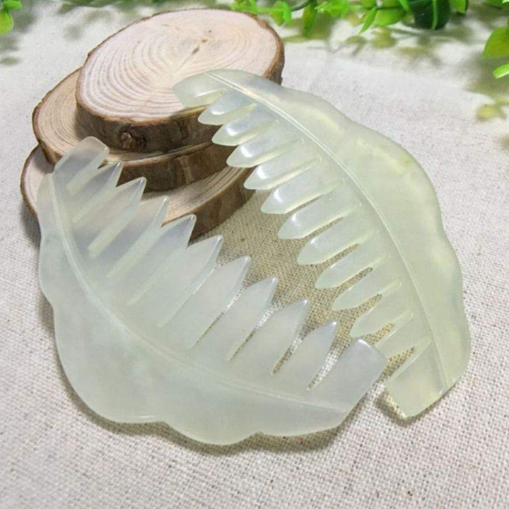 AIBER Jade Stone Head Therapy Massage Hair Comb Scalp Massager Pack of 2