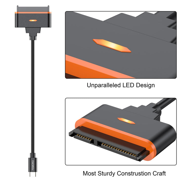 SATA to USB C Adapter, USB Type C to 2.5&#39;&#39; SATA Converter Cable External Hard Drive Compatible with SSD WD Seagate Toshiba Hitachi MacBook Pro/Air XPS 13/15 ThinkPad X1