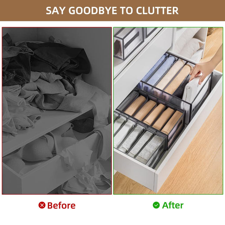 Wardrobe Clothes Organizer, 9 grids Closet Organizers and Storage, Dresser Drawer Organizers for Clothing,Pants Jeans Organizer,T-Shirts,Socks,Skirts,Jeans, Legging,Bra, Underwear for Closet