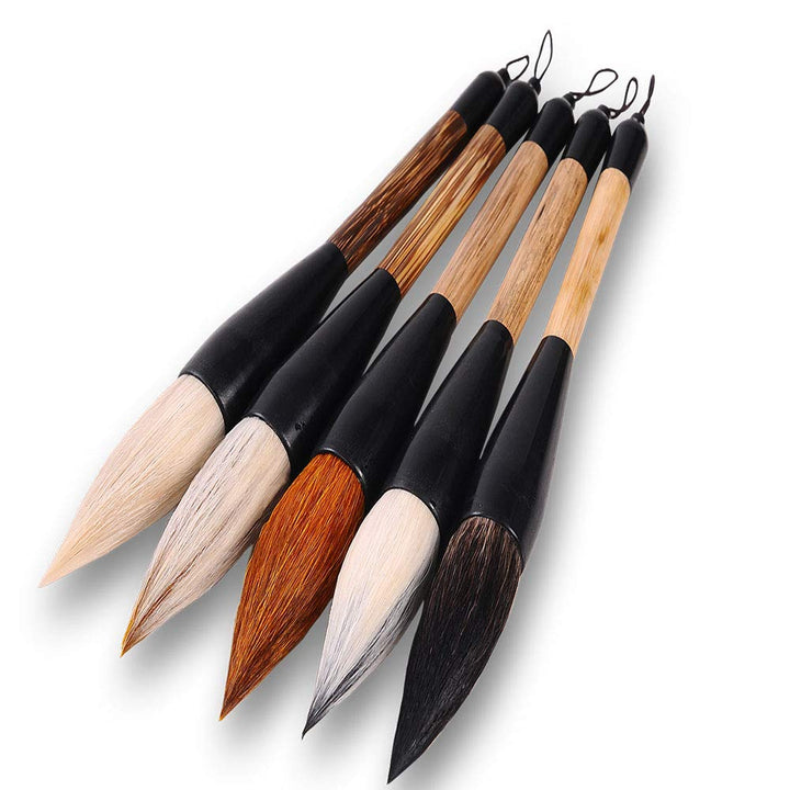 Chinese Traditional Calligraphy Brush/Chinese Calligraphy Watercolor Drawing Brush-Large brush (5-Pack)