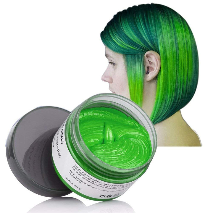 Unisex Hair Wax Color Dye Styling Cream Mud, Natural Hairstyle Pomade, Washable Temporary,Party Cosplay (Green)