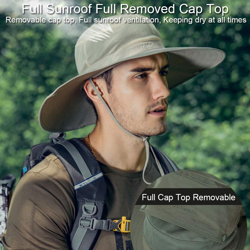 Wide Brim Sun Hats with Waterproof Breathable for Fishing, Hiking, Camping,for Men Women Kids Army Green