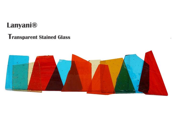 Transparent Textured Stained Glass Pieces Broken Glass Packs Sheets Vibrant Cathedral Glass Mosaic Tiles Supplies for Art Glass Crafts, Irregular Shape and Mixed Colors, 2.2 Pound Value Pack