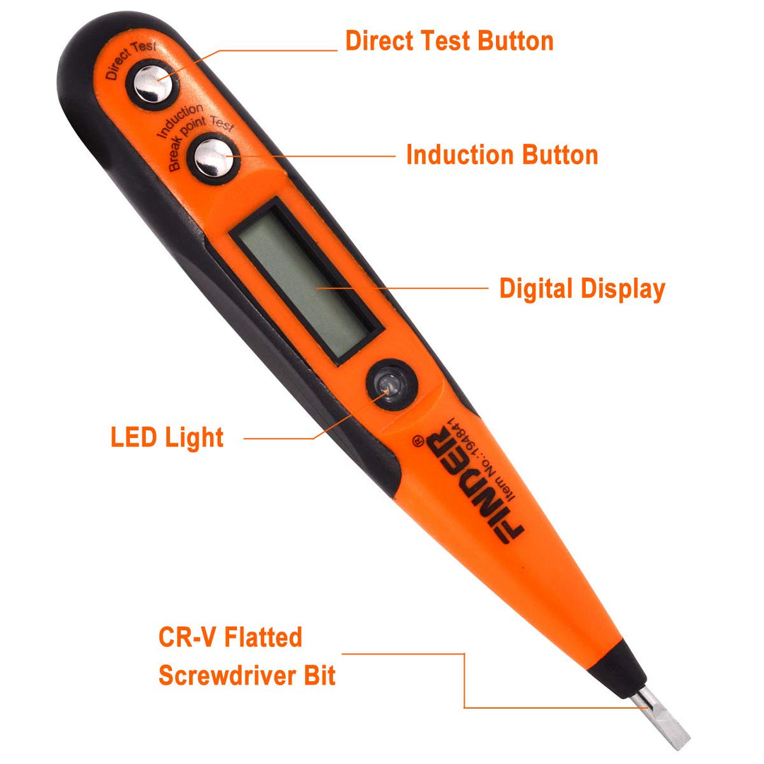 Digital Voltage Tester Pen 12V-220V DC &amp; AC Voltage Detector Intelligent Induction Electroprobe for Home Appliance Repairing and Detection