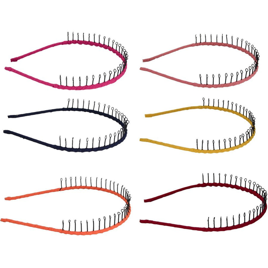 Iron Wire Teeth Comb Hairband Hair Hoop Headband Headwear Accessory for Lady Girls Women,Set of 6 Pcs ( Assorted Color)