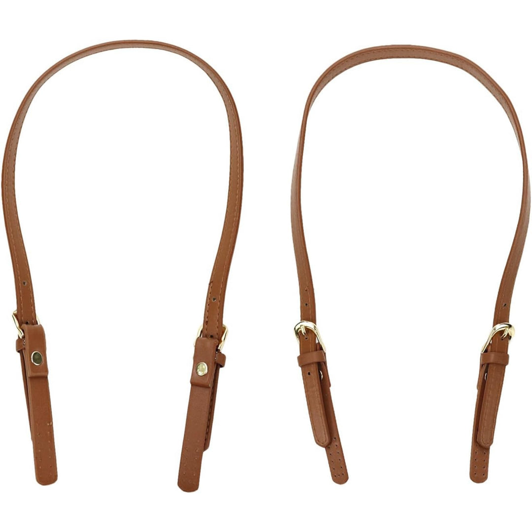 PU Leather Replacement 2 Pcs 67cm to 76cm Brown Replacement Purse Strap Leather Handles for Bags