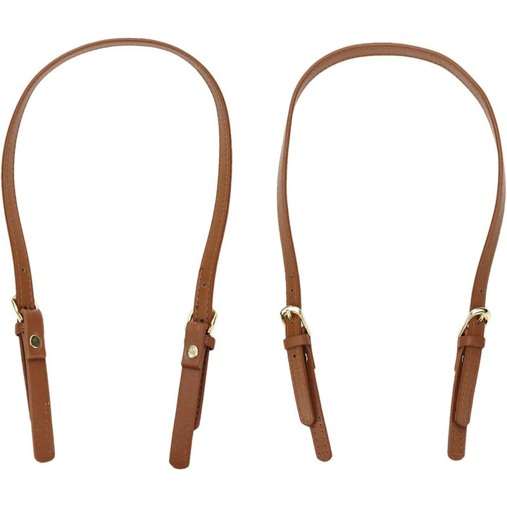 PU Leather Replacement 2 Pcs 67cm to 76cm Brown Replacement Purse Strap Leather Handles for Bags