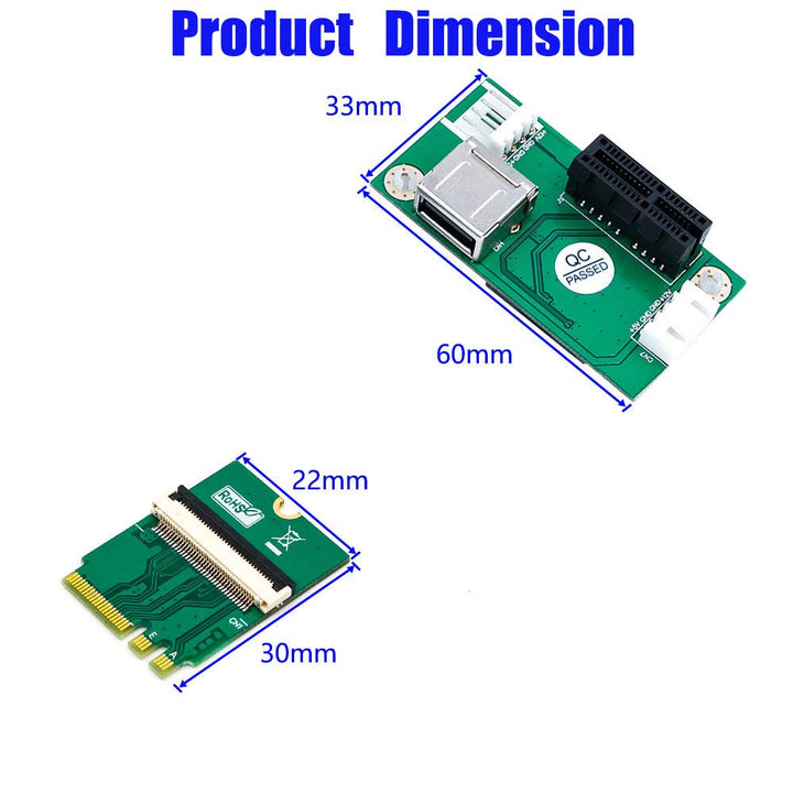 NGFF (M.2) Key A/E to PCI-E Express x1 + USB Riser Card