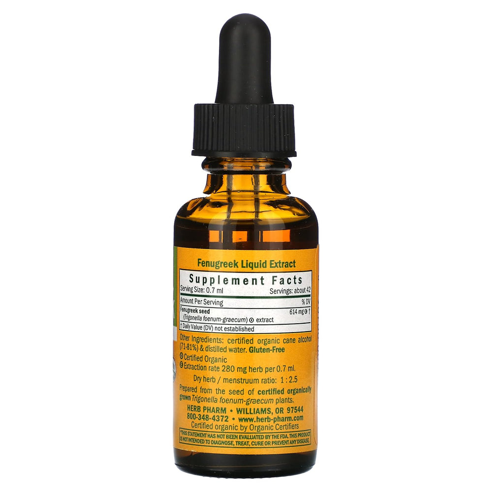 Herb Pharm Certified Organic Fenugreek Liquid Extract f