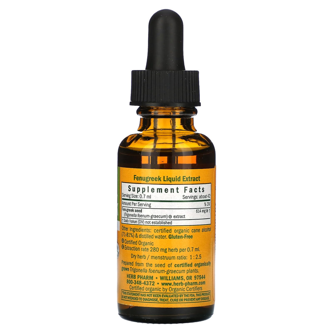 Herb Pharm Certified Organic Fenugreek Liquid Extract f