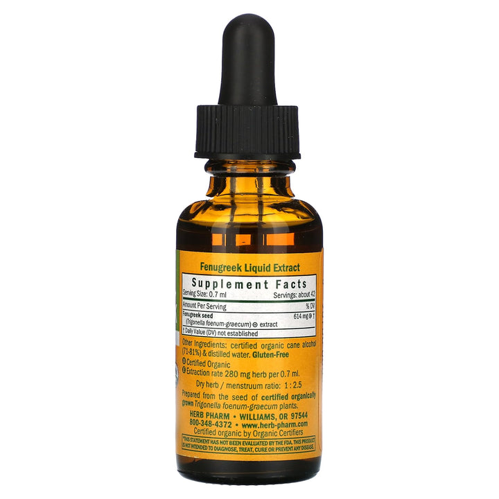 Herb Pharm Certified Organic Fenugreek Liquid Extract f