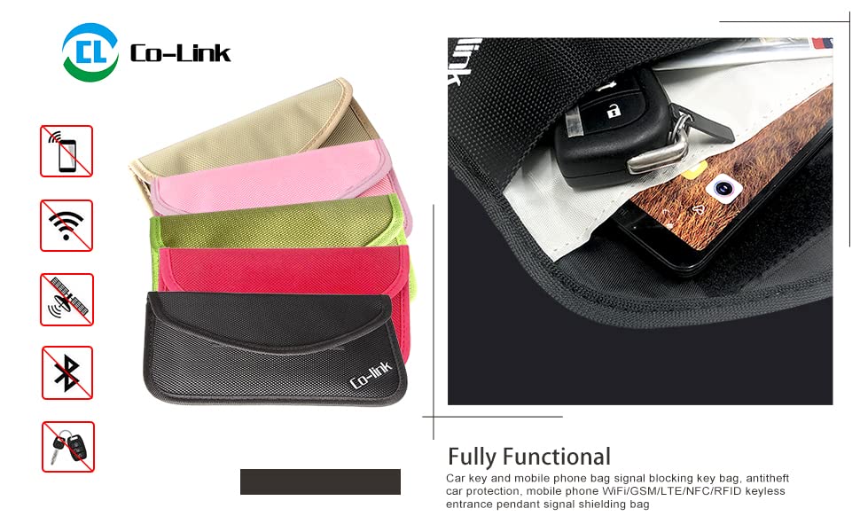 Cell Phone Anti-tracking Anti-spying GPS Rfid Signal Blocker Pouch Case Bag Handset Function Bag (Black)