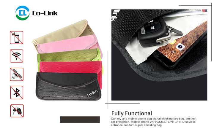 Cell Phone Anti-tracking Anti-spying GPS Rfid Signal Blocker Pouch Case Bag Handset Function Bag (Black)
