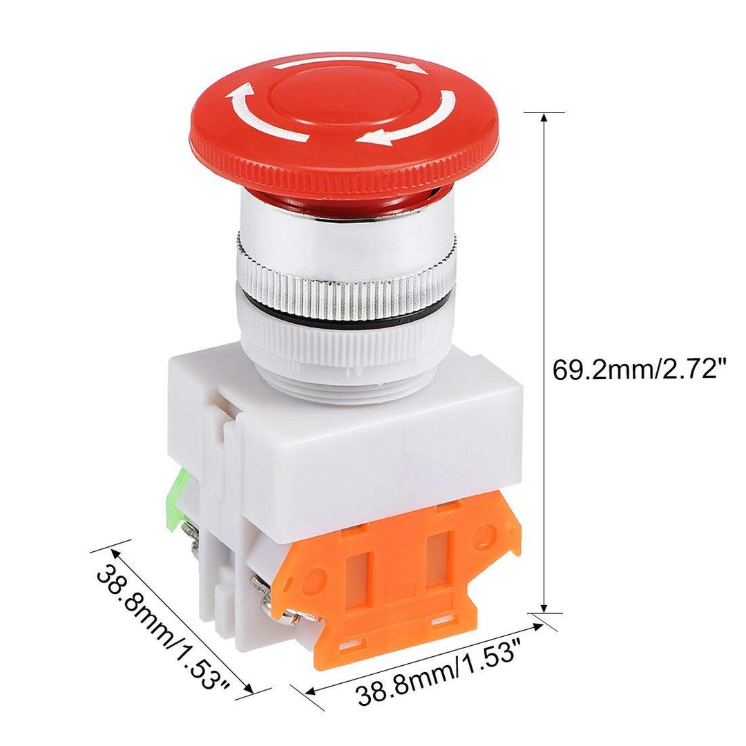 MEETOOT 2pcs Emergency Stop Push Button Switch AC 660V 