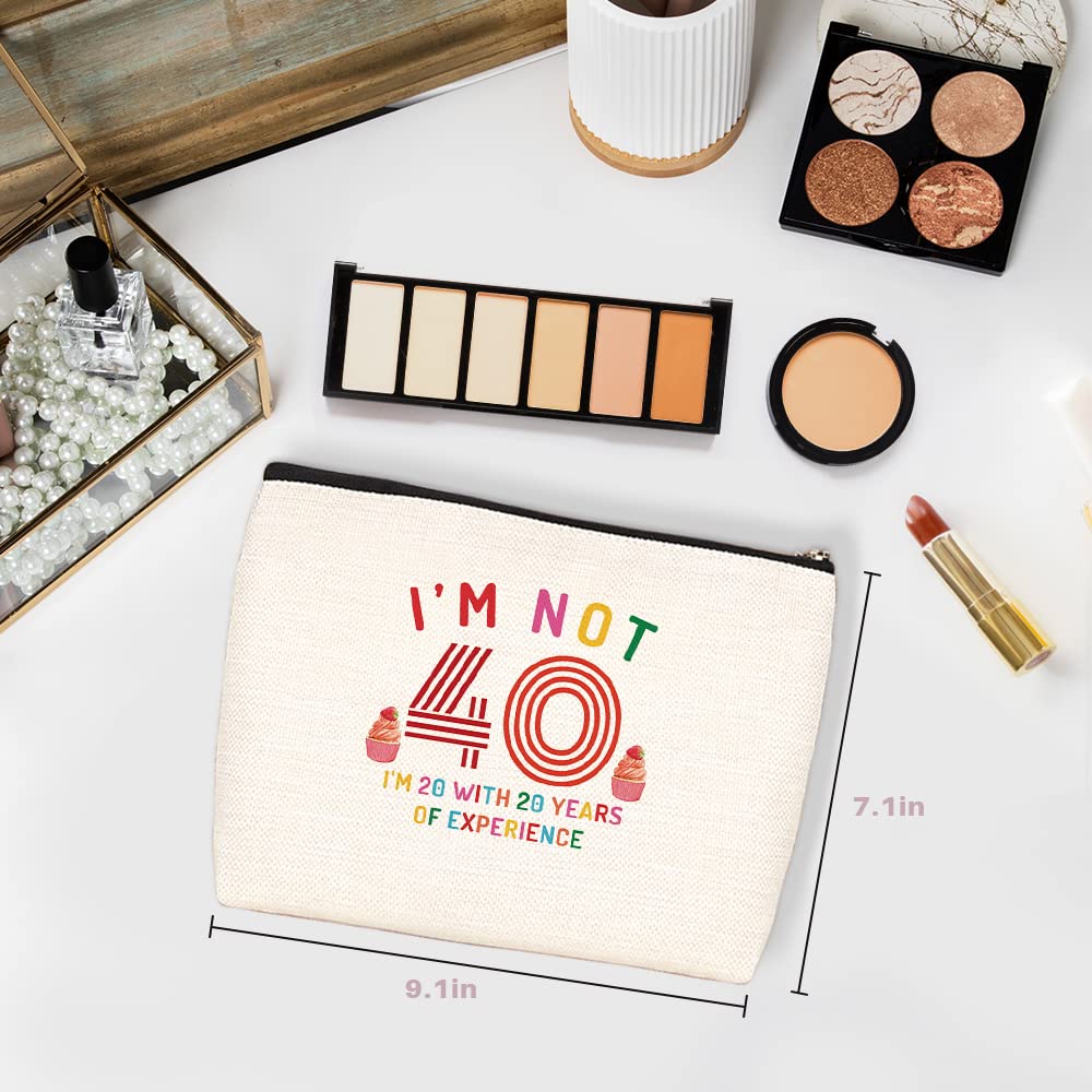 40th Birthday Gifts Women Funny Unique Gift Idea for Her Mom, 40th Birthday Gifts for Women, Boss, Wife, Mother, Daughter Makeup Bag, 40th Birthday Decorations Women - I Not 40