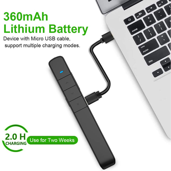 Norwii Presentation Clicker Green Light Pointer USB Rec