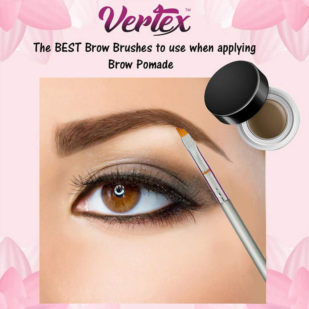 Star Beauty Eyebrow Brush Set 3Pcs Kit Premium Quality Synthetic Brushes Firm Hair Precision Shaping, Eye Brow Filling Define Arches-Small Angle -Medium Angled Duo Spoolie Brow Definer Best Seller