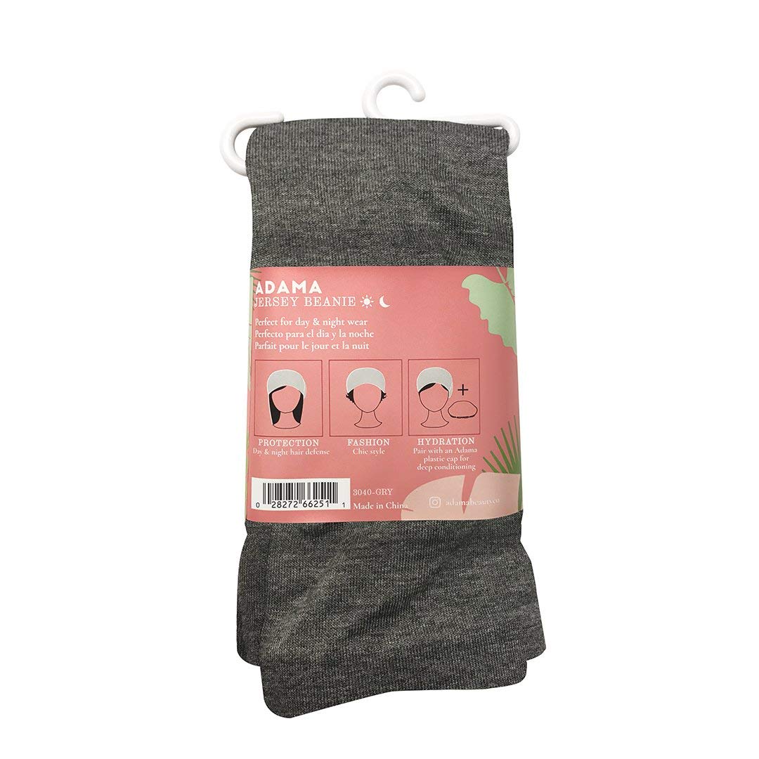 Gray: Satin Lined Jersey Beanie, Gray