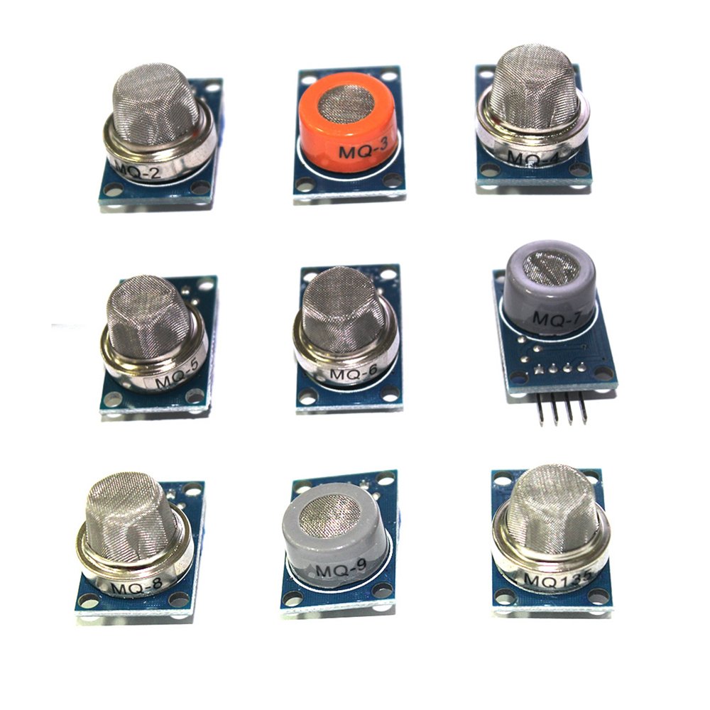 1 Pack MQ-2 MQ-3 MQ-4 MQ-5 MQ-6 MQ-7 MQ-8 MQ-9 MQ-135 Gas Sensor Module Starter Kit