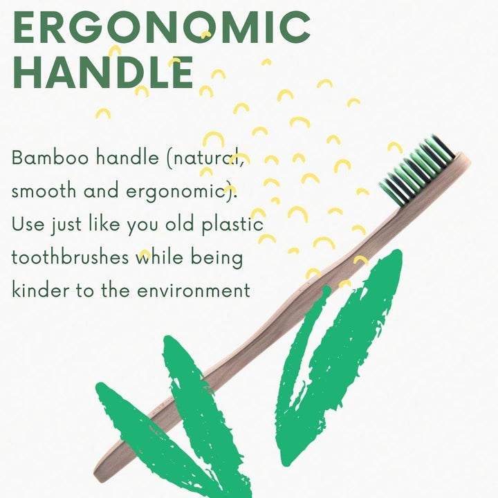 Bamboo Toothbrush - Soft Charcoal Bristles - Eco-Friend