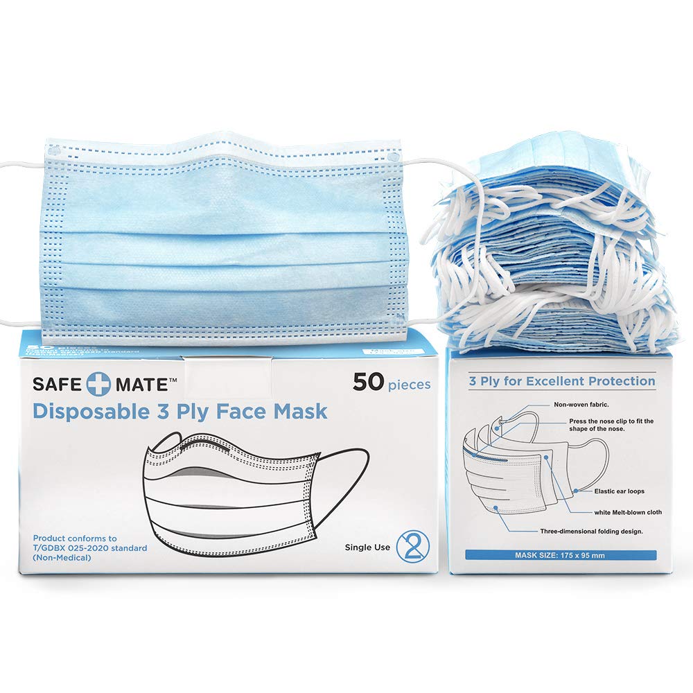 Safe+Mate x Case-Mate - Face Mask - 5 Ply Disposable Fa