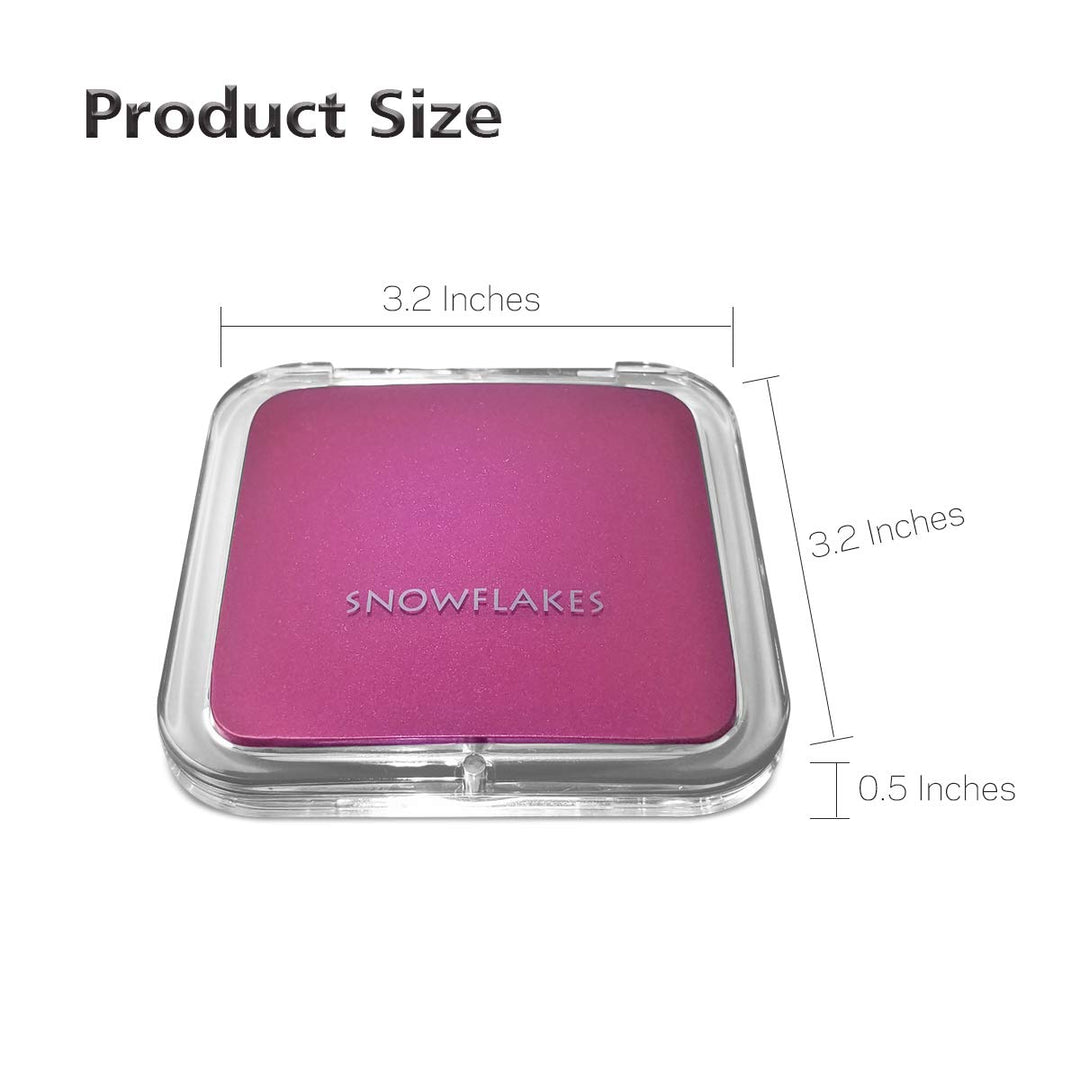 Magnifying Compact Mirror - Snowflakes Elegant Compact Pocket Mini Makeup Mirror Double Sided 1x/10x Magnification Cosmetic Mirrors Handheld Portable for Travel and Purses (Purple)