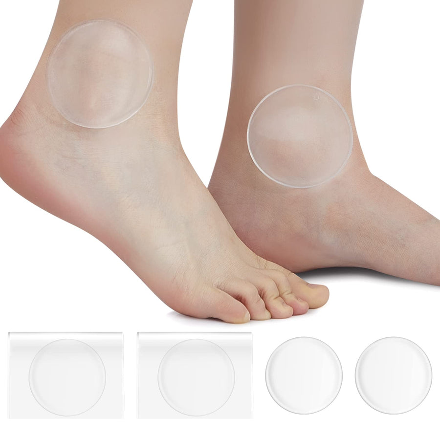 4 Pieces Ankle Gel Pads Skate Ankle Gel Discs Cushion Pads Ankle Protector Brace Skate Accessories for Ice Skating Riding Ski Ankle Protection, 2.48 Inch (Round)