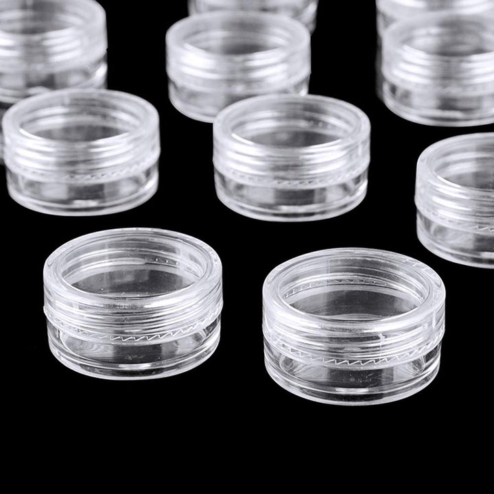 AKOAK 50 Pcs Portable 5g Plastic Transparent Vial Cosmetic Empty Bottle, Eye Shadow Lipstick Container