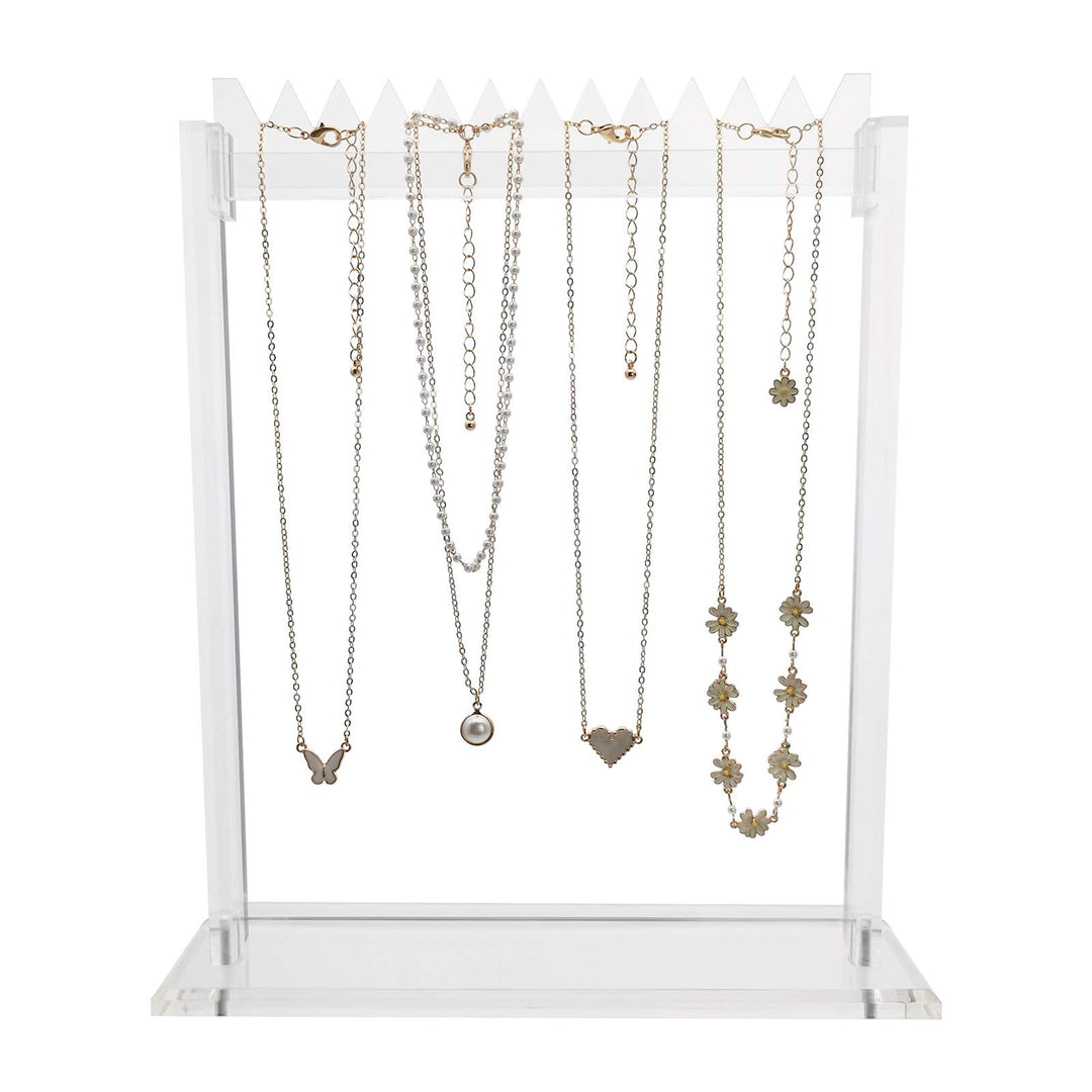 Necklace Display Stands Acrylic Bracelet Jewelry Tray Organizer Show for Women Girls Gallery Store Exhibit Presentation