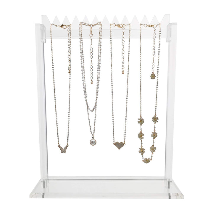 Necklace Display Stands Acrylic Bracelet Jewelry Tray Organizer Show for Women Girls Gallery Store Exhibit Presentation