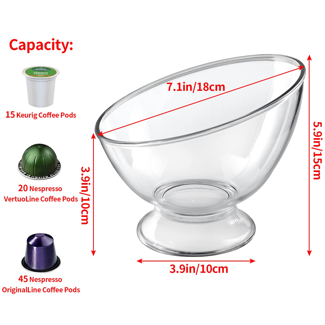 Coffee Pod Holder Bowl, Coffee Capsule Container, Coffee Pod Storage Organizer for Kitchen Counter