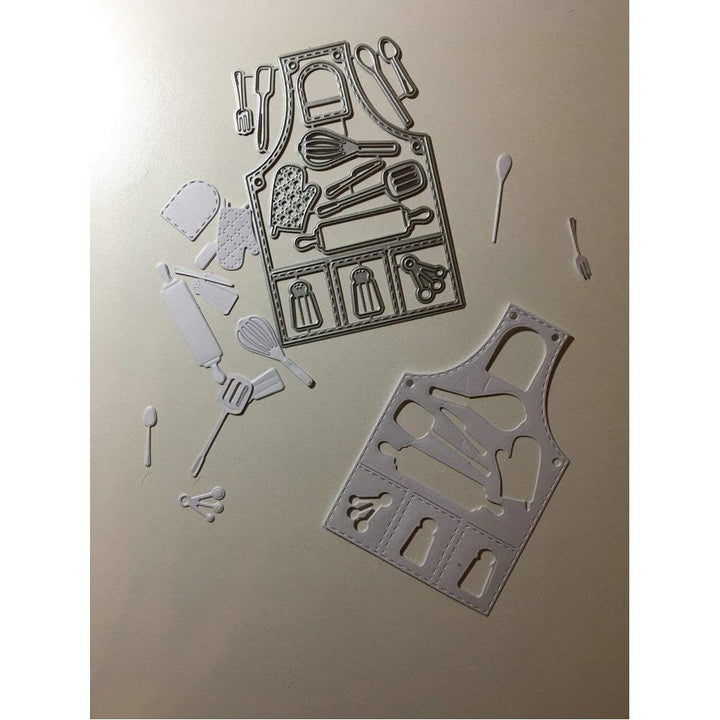 1 Pcs Kitchen Apron Cutting Dies, Metal Cutting Dies Stencils for DIY Cards Making Scrapbooking Dies Cuts Photo Album Art Cut Die Knife Mold 85MMx129MM