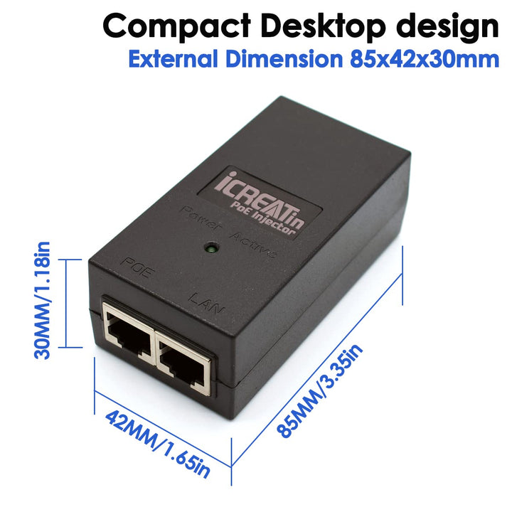 Gigabit PoE+ Injector, 30W POE Power Adapter, IEEE802.3af &amp; 802.3at Compliant,100/1000M Fit for Ubiquiti U-POE-at, U-POE-af, POE-48-24W-G, TP-Link TL-POE160S, TRENnet TPE-115GI, Tenda PoE30G-AT,
