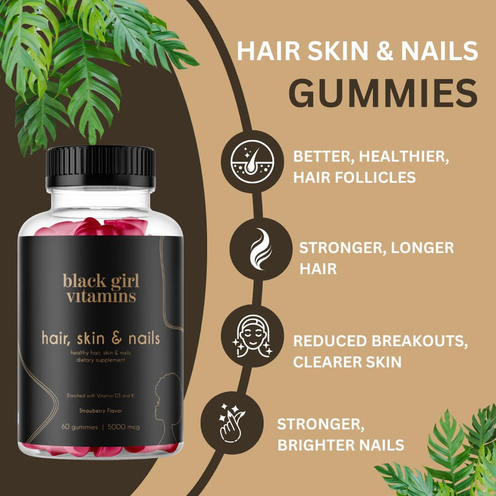- Hair, Skin, and Nails Gummies with Biotin (6000 mcg), Zinc, Gelatin Free, Vitamin A, and Vitamin E - Gluten-Free. Made in The USA (Strawberry, 60 Count) 30 Day Supply
