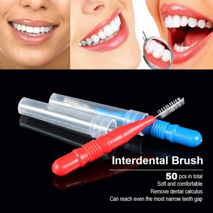 250pcs Interdental Brush Dental Floss Silicone Toothpicks Soft-Dental Floss Teeth Stick Double-Ended Toothpick
