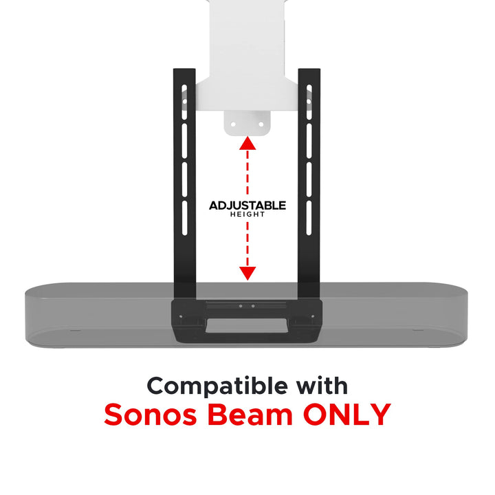Soundbass Beam TV Mount, Compatible with Generation 1 &amp; 2 Sonos Beam Mounting Bracket for TV, Black, Full Hardware Kit Included, Beam Soundbar