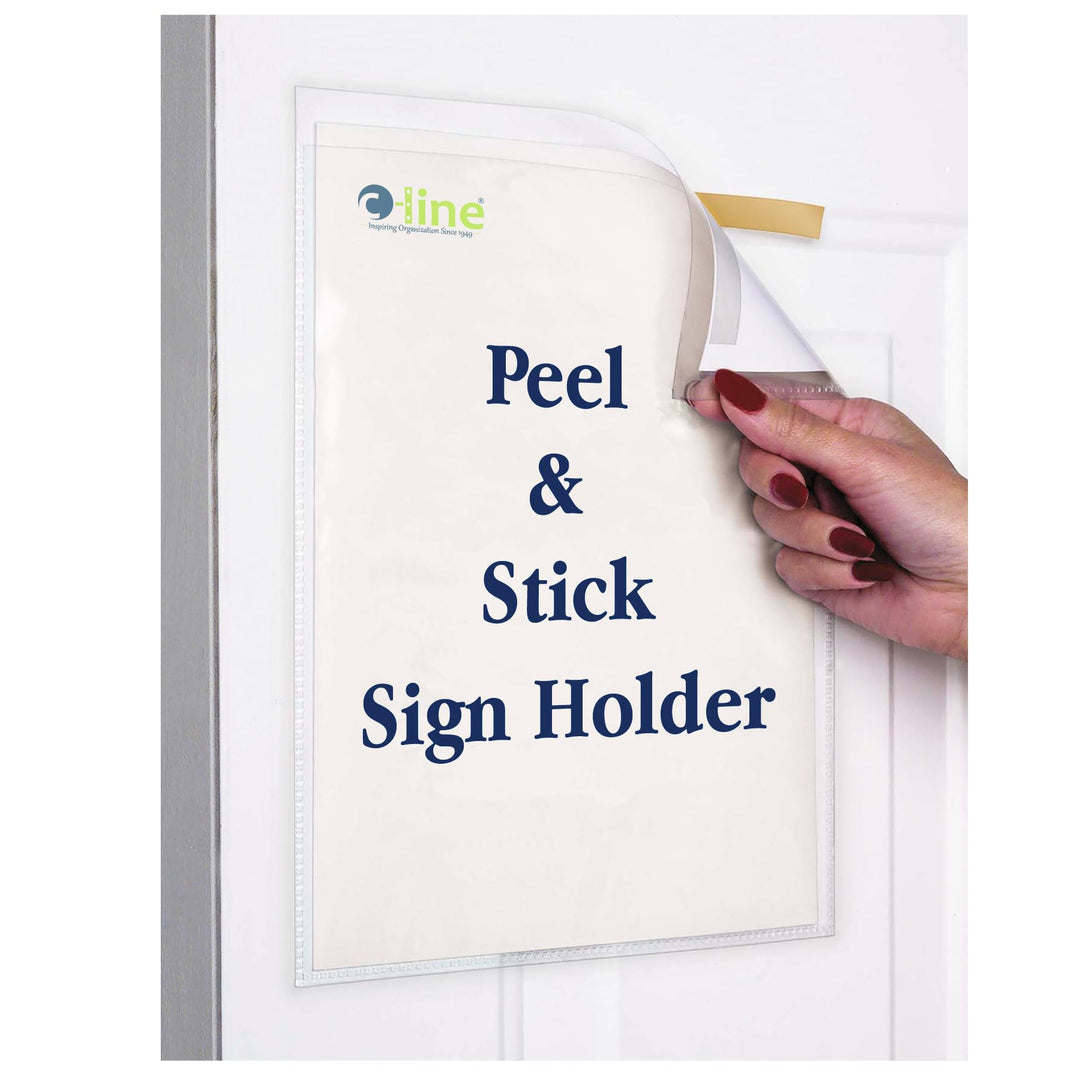 Peel and Stick Display Pockets, Clear, 8.5 x 11 Inches, 10 per Pack (36911)