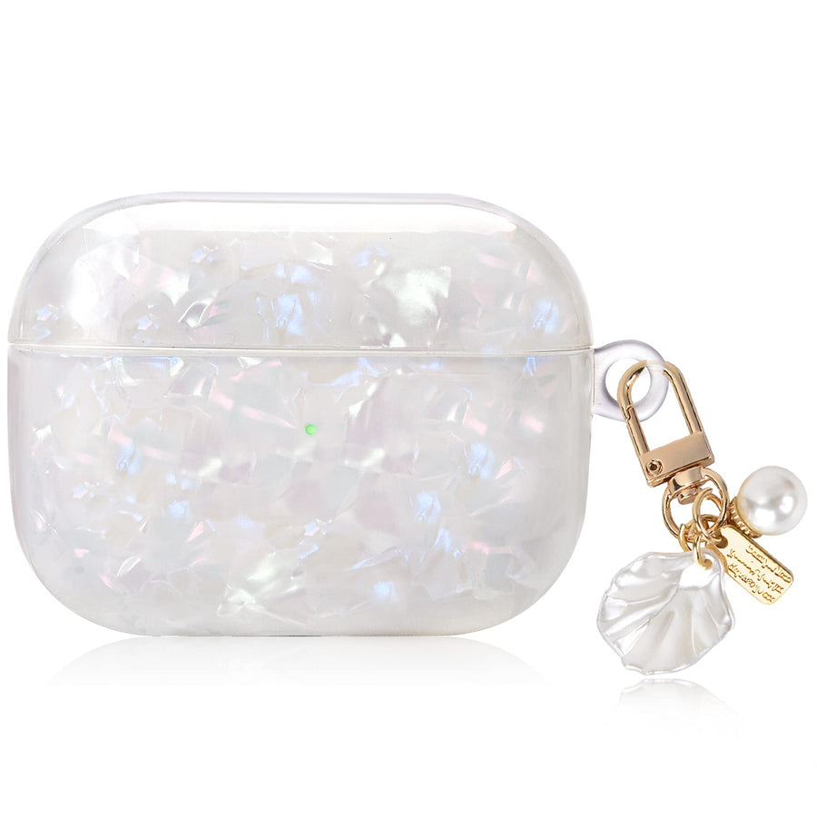 Luxury AirPods 3 Case with Shell Pearl Keychain Bling M
